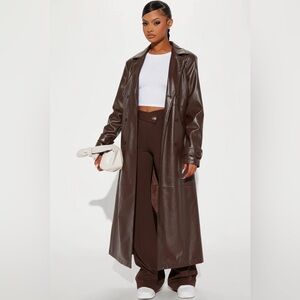 Never worn - FashionNova Last Nights Look Trench Coat - Brown (Large)
